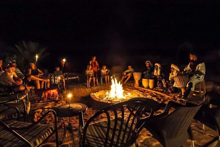 Marrakech: Agafay Desert Sunset, Camel Ride, Dinner and Show - Dinner at the desert camp