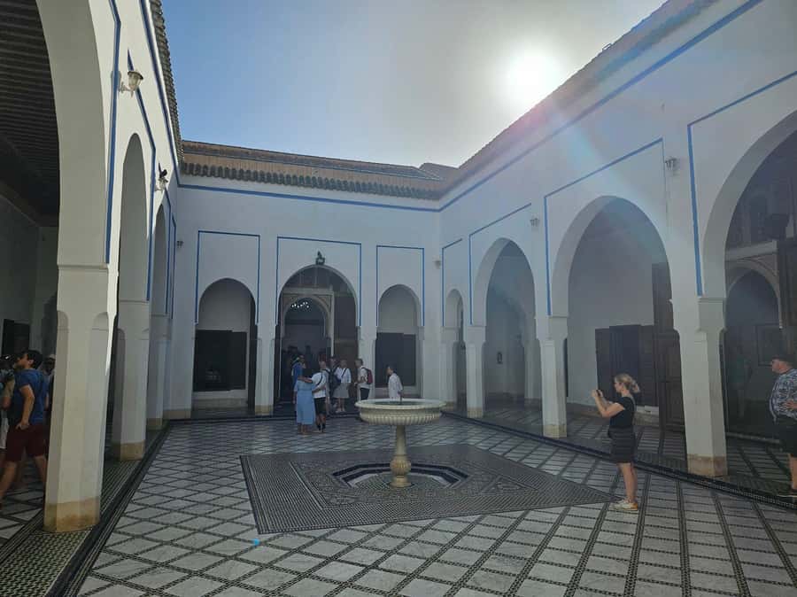 Marrakech: Bahia Palace Guided Tour with Skip-the-Line Entry - Inside Bahia Palace: tiles, ceilings, and courtyards