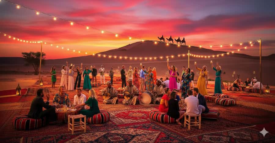 Marrakech: Camel Ride, Dinner, Pool, and Fire Show in Agafay - The sunset camel ride lasts 20 minutes