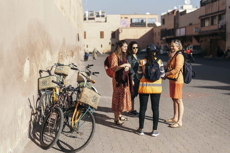 Marrakech: Cultural Bicycle Tour with Pastry and Tea - Koutoubia, a church, and Marrakech’s religious mix