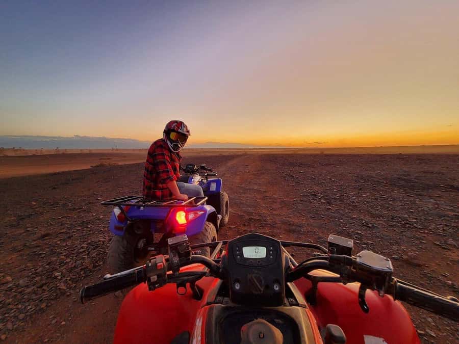 Marrakech: Desert and Palm Grove Sunset Quad Tour with Tea - From Marrakech to the Palmeraie in 25 minutes