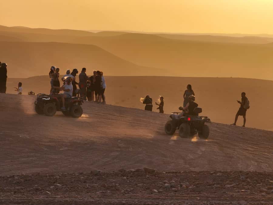 Marrakech Desert Sunset: Quad Biking, Dinner & Fire Show - Pool time at the Berber-style camp