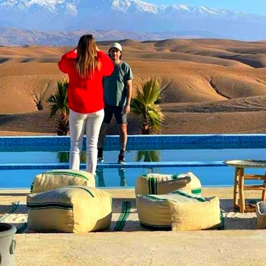 Marrakech: Dinner and Quad bike Desert Agafay Stars & show - Sunset dinner at the desert camp