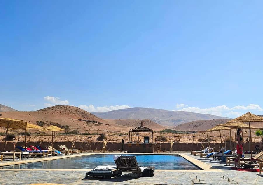 Marrakech: Dinner in Agafay Desert, Fire show & Camel Ride - Dinner beneath the tent canopy