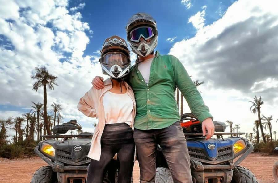 Marrakech: Dunes of the Palmeraie Quad Bike Ride with Tea - Learning the quad controls before setting off