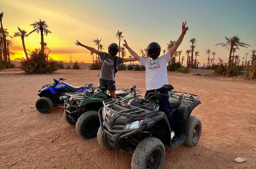 Marrakech: Dunes of the Palmeraie Quad Bike Ride with Tea - Pickup from Marrakech and the ride to the Palmeraie