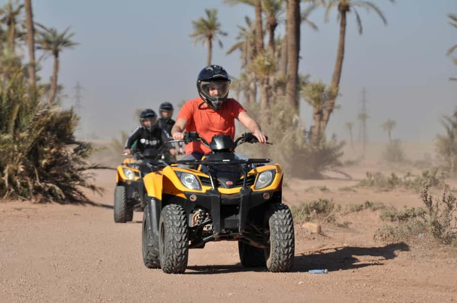 Marrakech:excursion quad in Oasis palm & jbilat desert,tea - Getting ready for the quad ride
