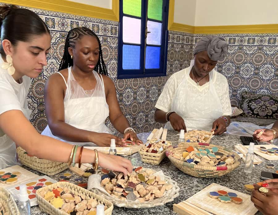 Marrakech: Make Your Own Moroccan Zellige Mosaic Masterpiece - Getting help from Salma, Leila, or Laila