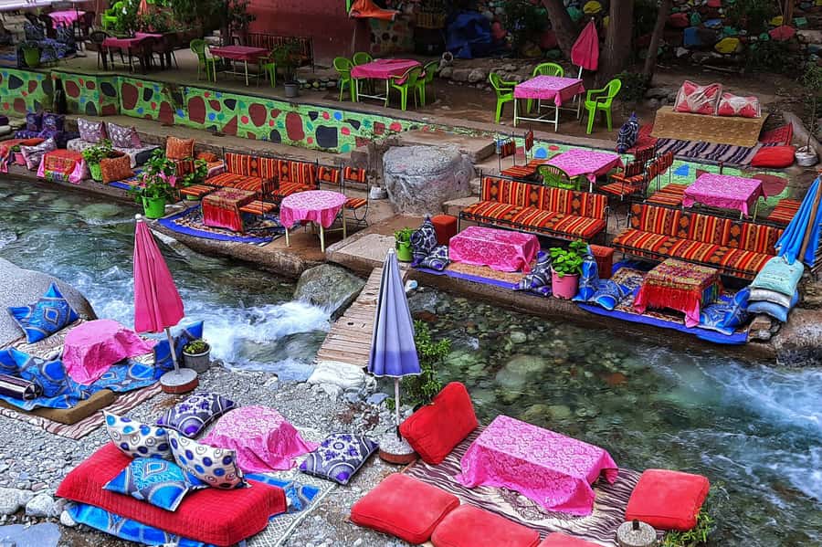 Marrakech: ourika valley Atlas Mountains & Waterfalls Trip - Lunch beside the river