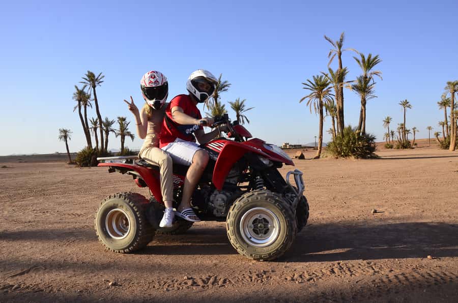 Marrakech: Palmeraie Guided Quad Tour with Tea Break - Tea, bread, and olives in the middle of the ride