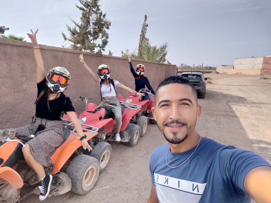 Marrakech: Palmeraie Quad Bike & Traditional Moroccan Spa - Quad biking through palms and rocky desert