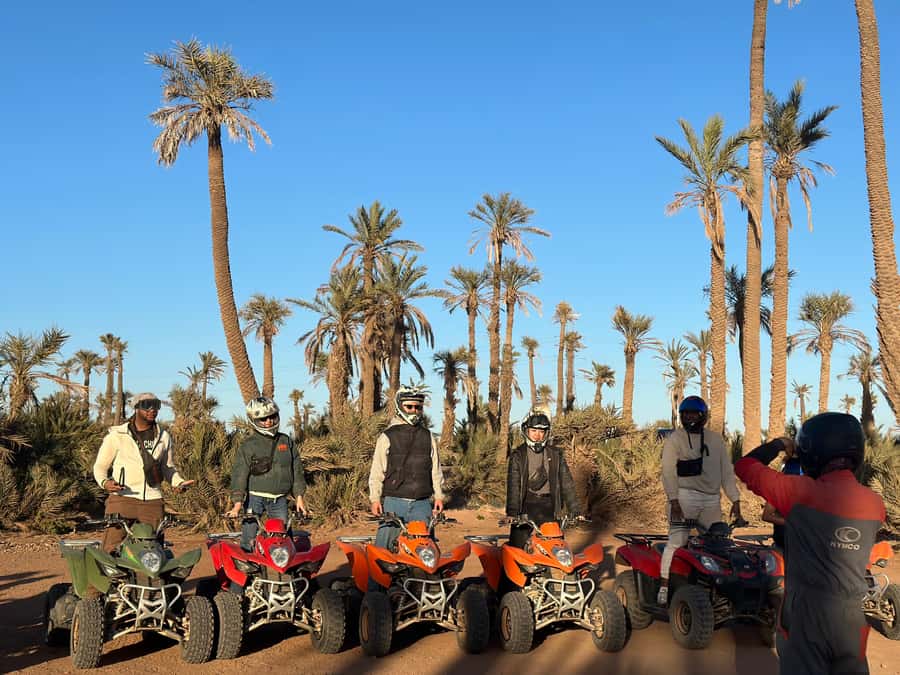 Marrakech: quad Adventure at the Dunes of the palmery desert - Getting ready for the quad ride
