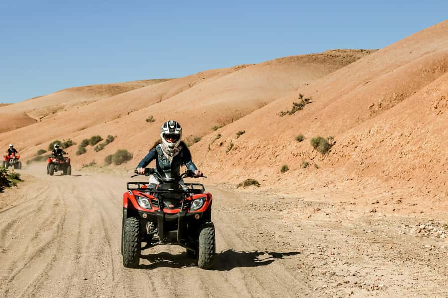 Marrakech Quad Bike Experience: Desert and Palmeraie - Riding through the stony desert