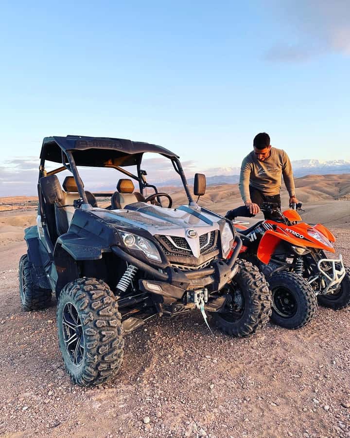 Marrakech : Ride buggy in the desert of the palm grove - Two hours across palms, villages, and volcanic ground