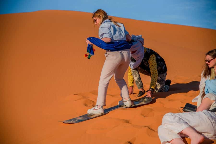 Marrakech to Fes: 3-Day Merzouga Desert Camel & Sandboarding - Todra Gorge beneath 300-meter cliffs