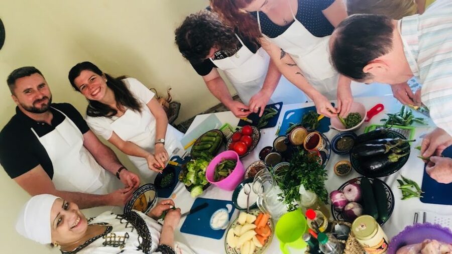 Marrakech: Traditional Moroccan Cooking Class & Market Visit - What the food is like at the shared meal