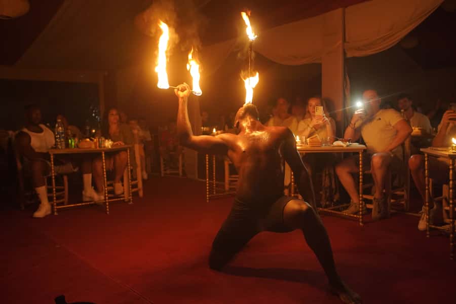 Marrakesh: Agafay Desert 3-Course Dinner Show & Pool Access - Gnawa music, dancing, and fire around the camp