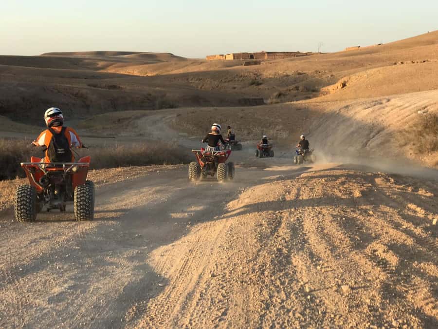 Marrakesh: Agafay Desert Quad & Camel Tour with Dinner - The quad-bike route across rocky ground