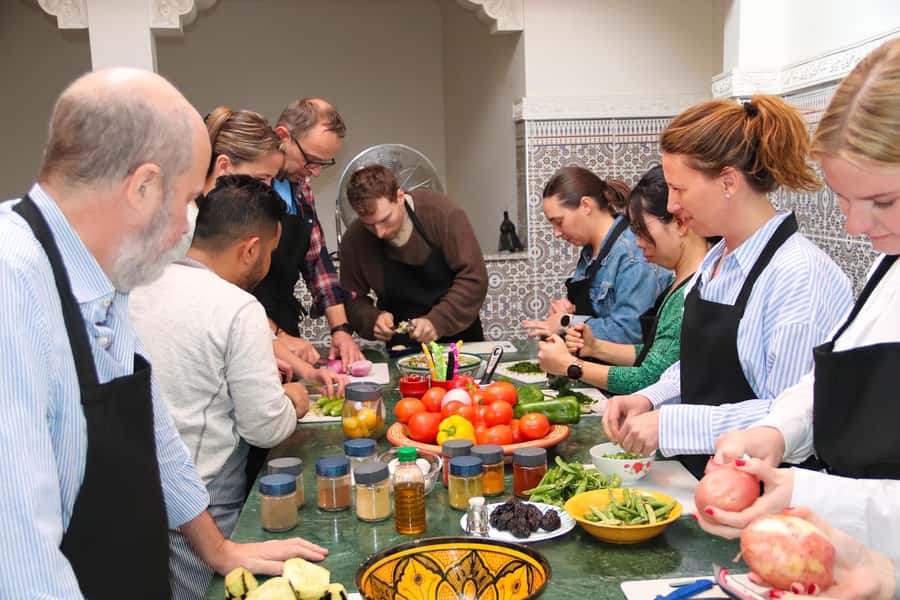 Marrakesh: Moroccan Dishes Cooking Class with a Local Chef - Sitting down to a Moroccan buffet