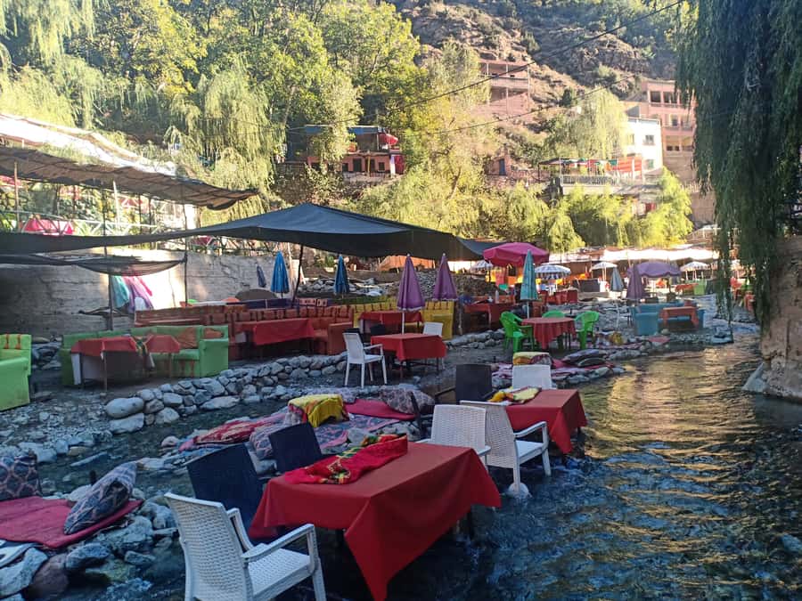 Ourika Valley ,Berber villages ,Atlas Mountains + Lunch - Lunch beside the Ourika River