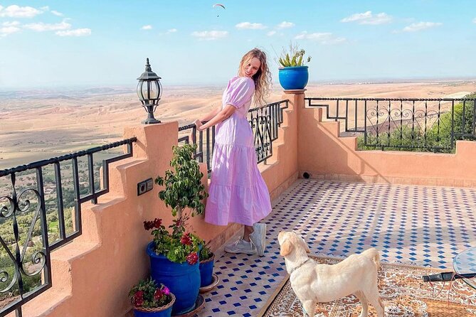 Paragliding and Camel tour in Agafay from Marrakech - A photo stop beside Lalla Takerkoust