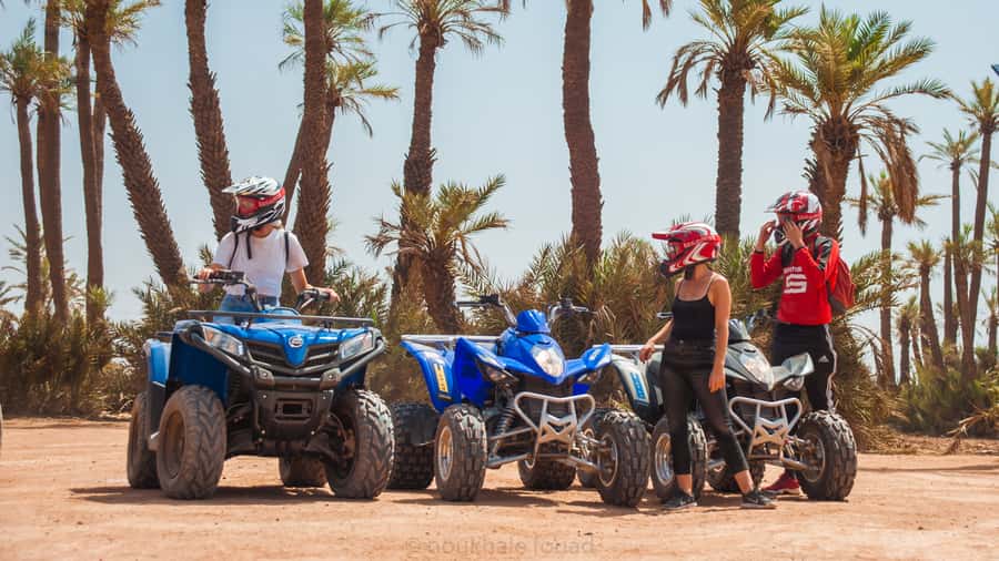 Quad Bike Activity in Marrakech Palmeraie - Safety practice before the first sandy track