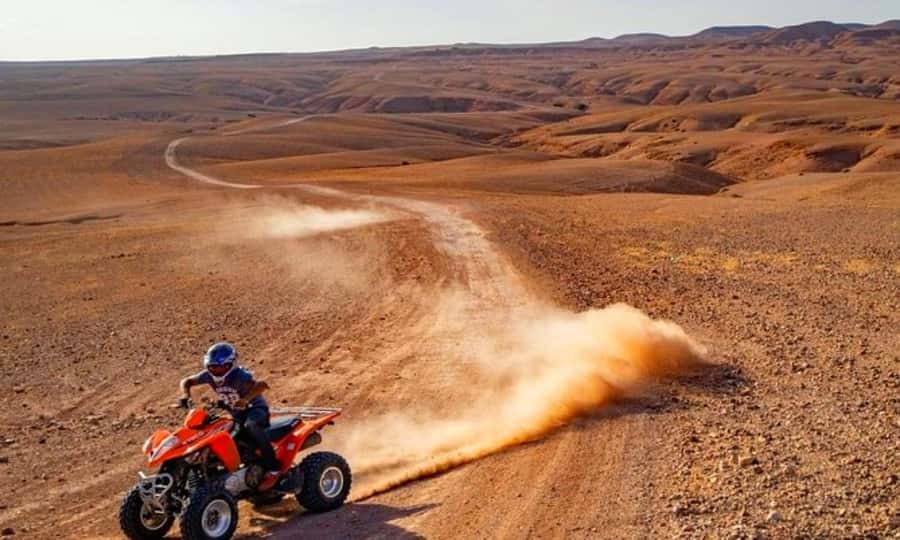 Quad bike and Lunch & Pool in Desert Marrakech Agafay - What the terrain feels like on a quad