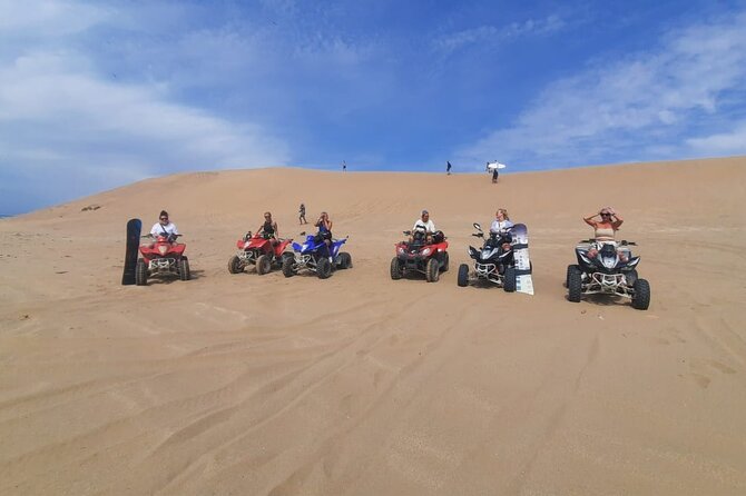 Quad Bike and Sandboarding on Sand Dunes Wild Beach - The sandboarding session on coastal dunes