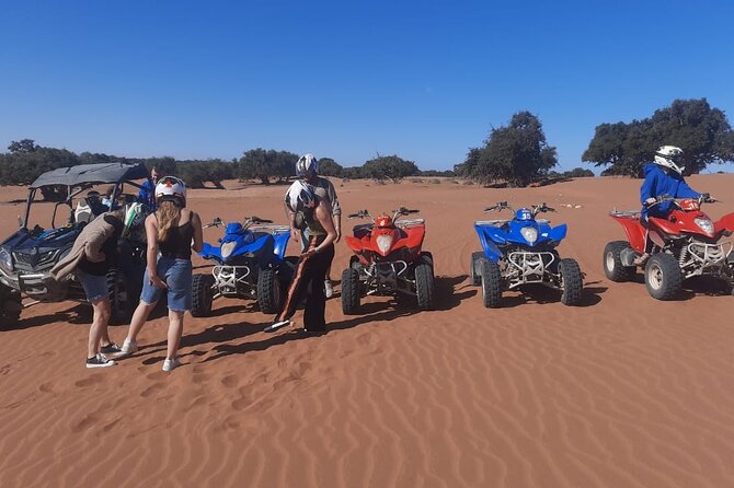 Quad Bike and Sandboarding on Sand Dunes Wild Beach - Moroccan tea, photographs, and a slower pause