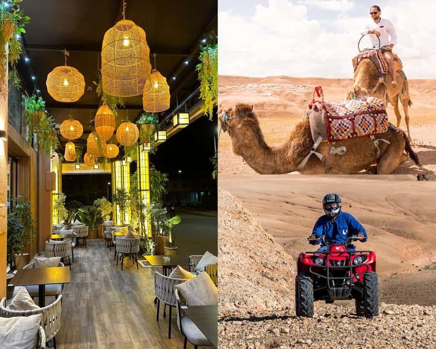 Quad bike & Camel ride in Agafay with dinner at Chouf L’or - Sunset views before dinner