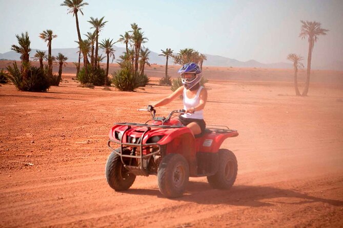 Quad bike ride palm grove Desert of Marrakech mountain bike - Sunset, Atlas Mountain views, and photographs
