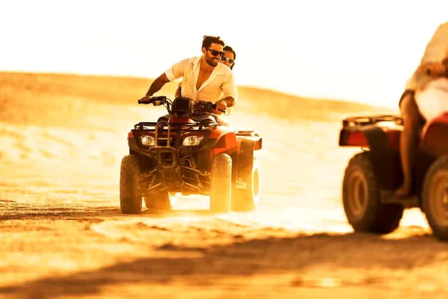 Quad biking in Agafay Desert with lunch & Camel Ride & pool - One hour across Agafay’s rocky desert