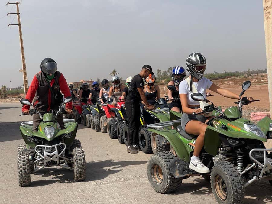 Quad biking in Marrakech's desert palm grove - Getting set up with the quad