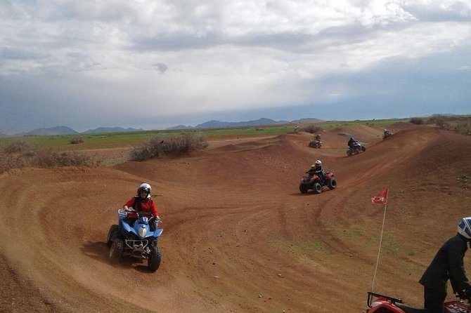 Quad tour in the palm grove desert - Palm groves, volcanic ground, and village tracks