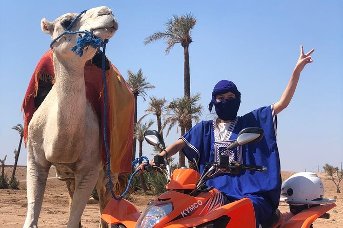 Sensational quad and camel ride in the palm grove - Ten minutes to learn the quad