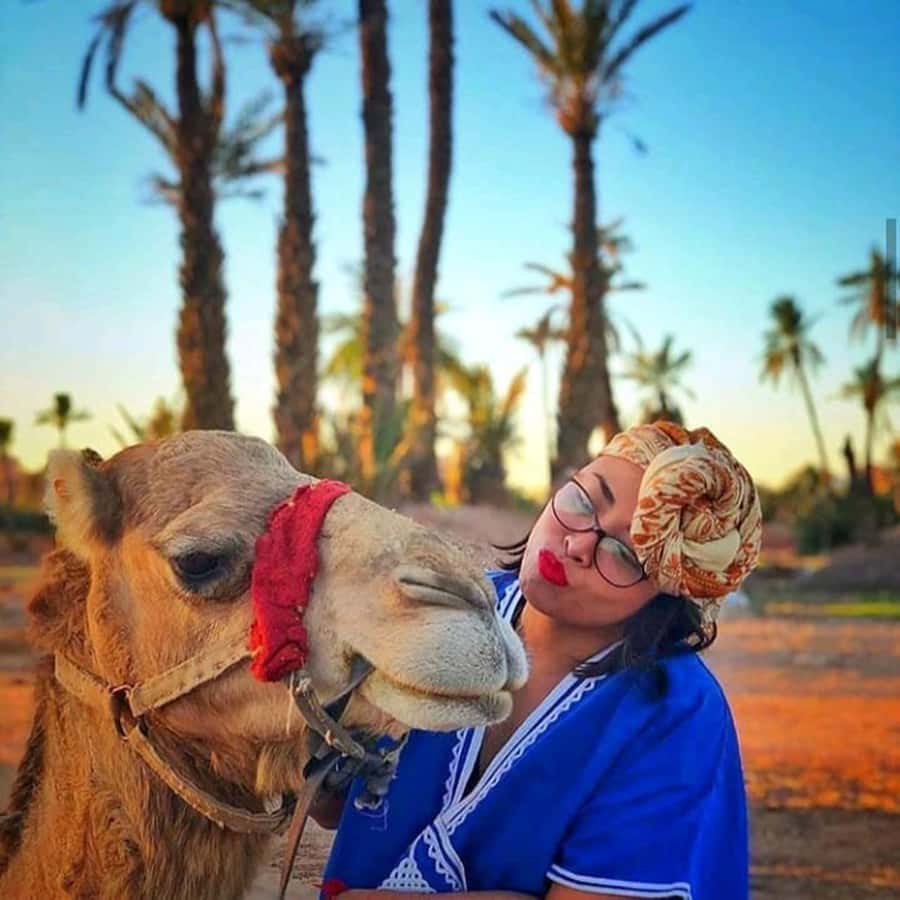 Sun set camel ride in palmerai of Marrakesh - Leaving Marrakesh for the Palmeraie