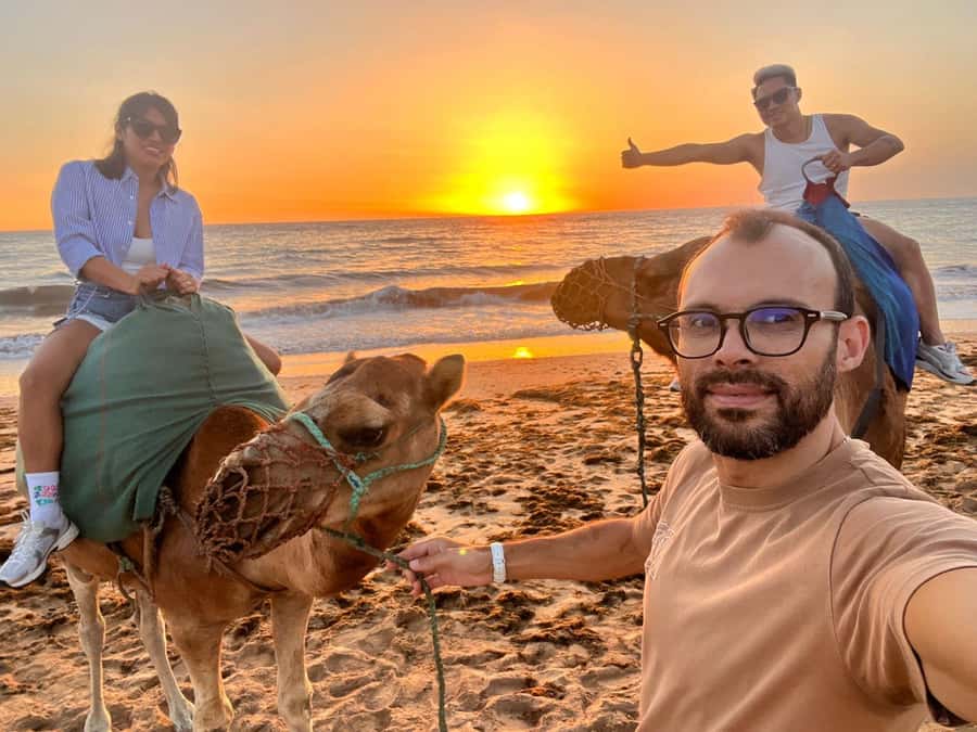 Tangier: Sunset, Tea, Sweets, Camel Ride, and Hercules Caves - The camel ride on the beach