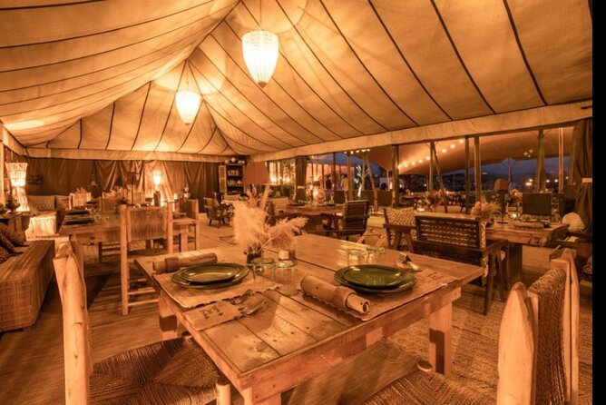 WOW dinner at Agafay Desert with Sunset from Marrakech - Berber music, firelight, and the evening mood